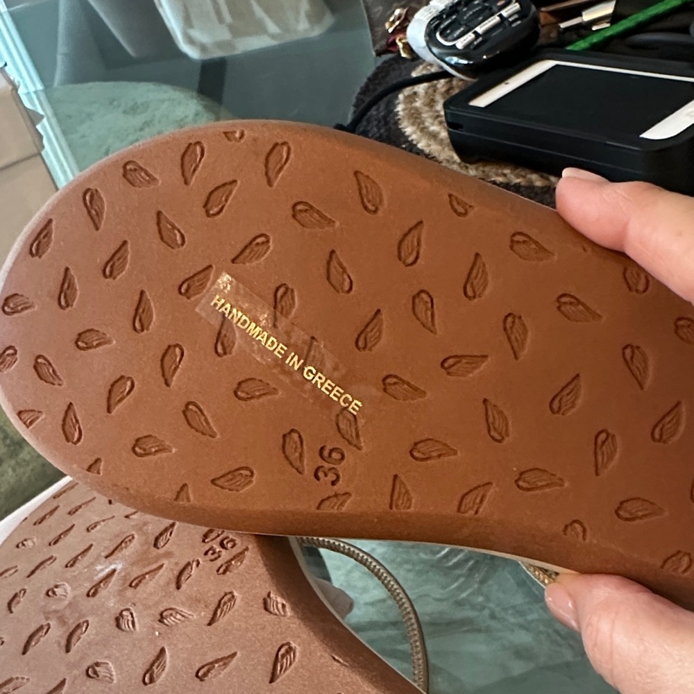 $280 New in Box Ancient Greek Sandals Gold Strappy Sandals sz 36 - Picture 11 of 13